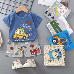 Baby Summer Outfit Set for Boys, Sporty Pure Cotton Short-Sleeve Summer Clothes for Girls, Lightweight and Stylish for Children