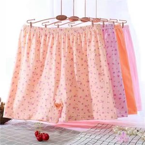 Mom's underwear, pure cotton high waisted safety pants, middle-aged and elderly flat angle pants, loose size, elderly all cotton four corner underwear, female