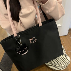 Kitty Commuter Niche Embroidered Versatile Tote Casual ins Shoulder Bag Sweet Large Capacity Simple Nylon Student