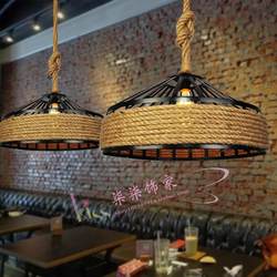 Rope Pendant Lampshade, Retro Industrial Style, Hot Pot Restaurant, Barbecue Theme Restaurant, Clothing Store, Creative Energy-Saving Yurt Lamp