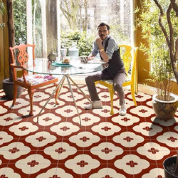 Red Tile in a Poor Style, 300mm, for Kitchen, Bathroom, Wall and Floor Tiles, Balcony, Restaurant, Guesthouse, Retro Tiles