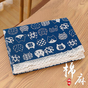 
Cotton and linen tablecloth ins style Japanese fresh coffee table dining table fabric rectangular cover dustproof household desk mat