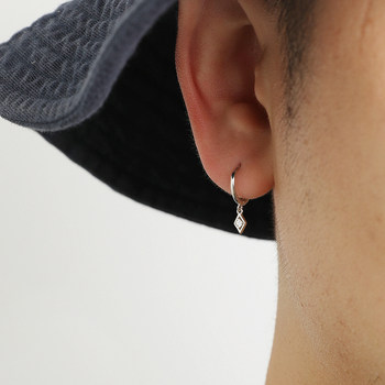 Versatile high-cut s925 sterling silver men's and women's simple earrings