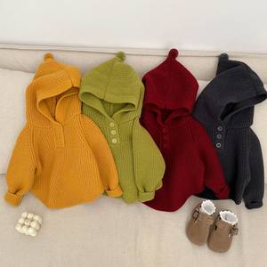 
Male and female baby style hooded pullover sweater top Korean children's clothing children's thickened sweater autumn and winter new style