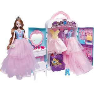 
An Lili Fantasy Princess Jewelry House Dressing Doll Wardrobe Clothes Gift Box Set Playing House Girl Toys