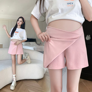 Pregnant women summer low -waist pants in summer wearing shorts in summer, summer pregnancy leggings, fashionable wild pants skirts, three -point pants
