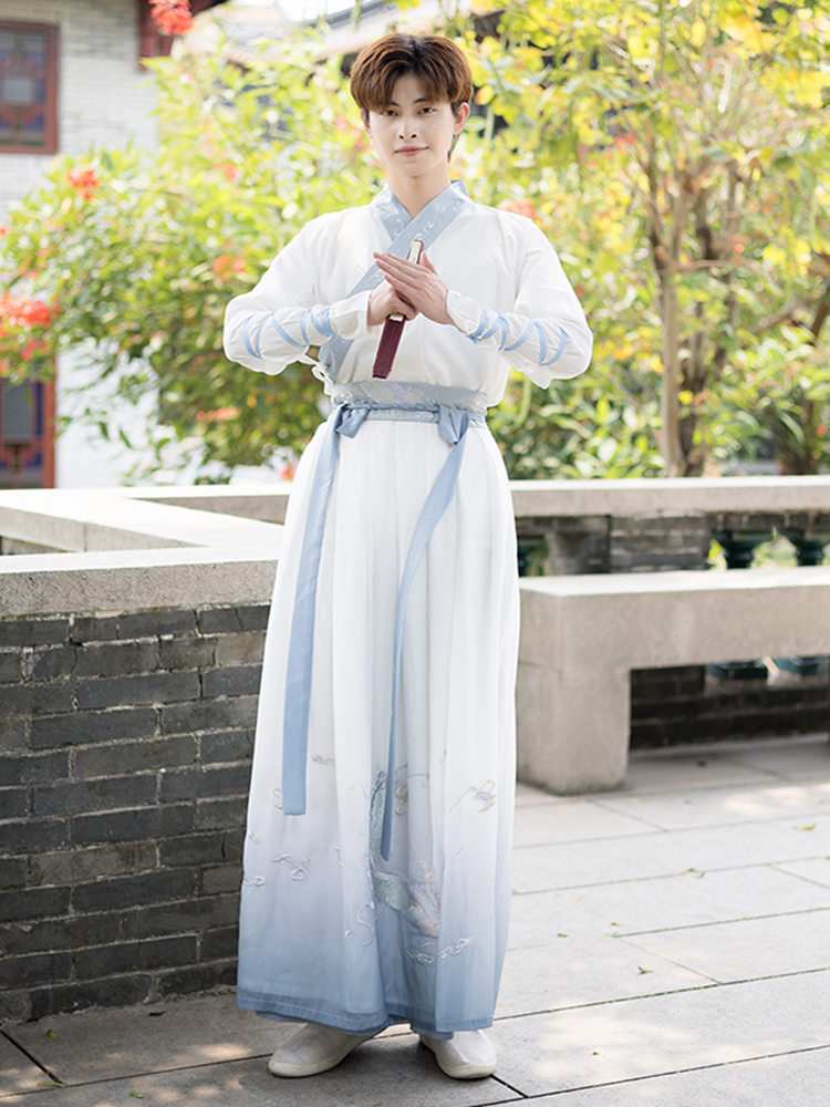 漢服 メンズ 刺繍 カップル ウェア - 魏晋スタイル