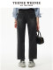 TeenieWeenie bear light warm velvet jeans winter fur trousers high waist casual simple style pants for women