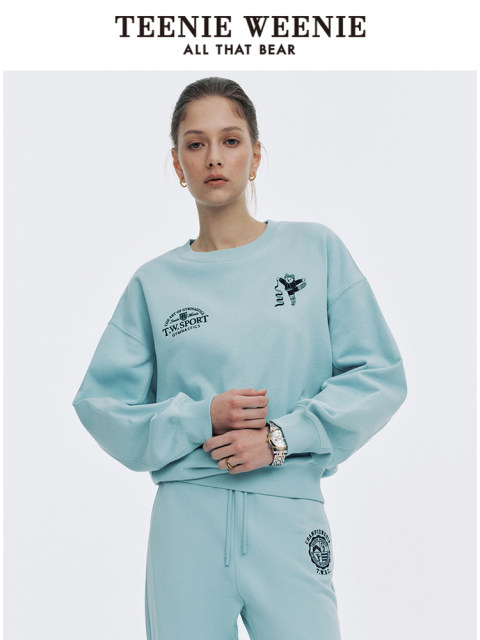 TeenieWeenie Bear Women's Lazy Style Sweater Simple Casual Loose Sportswear Fashion Tops Women

