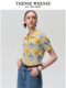 TeenieWeenie Bear/Sesame Street Joint Women's Full Print Knitted Short-Sleeve Lapel Cardigan
