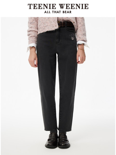 TeenieWeenie Bear Women's Jeans Spring Fashion Academy Style Straight Simple Casual Comfort Pants