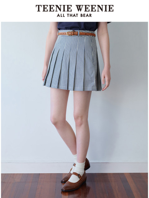 TeenieWeenie Bear Summer Temperature Commuter Pleated Skirt Academy Style Casual Short Skirt Skirt Women's Clothing