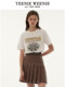 TeenieWeenie Bear Women's Casual Plaid Pleated Short Skirt A-line High Waist Fashion College Commuter Skirt