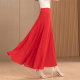 Summer long skirt, big swaying A-line skirt, zipper temperament, beach vacation, chiffon skirt, flowing and versatile dance skirt