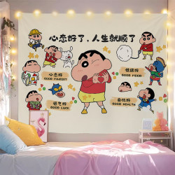 Crayon Shin-Chan Anime Room Hanging Cloth Background Wall Cloth Bedroom ins Bedside Decoration Dormitory Tapestry Internet Celebrity Style