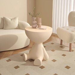Cream-Colored Side Table, Movable Coffee Table for Home, Living Room Sofa Side Table, Simple Modern Tea Table, Small Table, Storage Rack