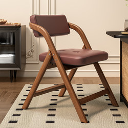 Folding Dining Chair with Backrest, Coffee Restaurant Leisure Chair, Simple Retro Log Style, Suitable for Guesthouses, Study Rooms, Desk Chair, Stackable