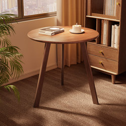 Solid Wood Side Table for Living Room, Round Table Next to Sofa, Leisure Balcony Coffee Table, 2026 New Model, Small Apartment Corner Table, Dining Table
