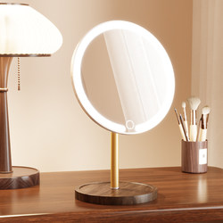 Solid Wood Makeup Mirror with Led Lights, Desktop Standable Home Bedroom Mirror, Smart Beauty Mirror 2026 New Model