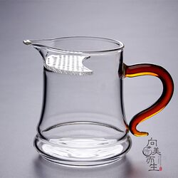 Thickened Heat-Resistant Glass Tea Divider Crescent Cup Fair Cup Pointed Mouth Tea Cup with Filter Crescent Cup