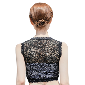 Black anti-exposure camisole bottoming shirt with lace