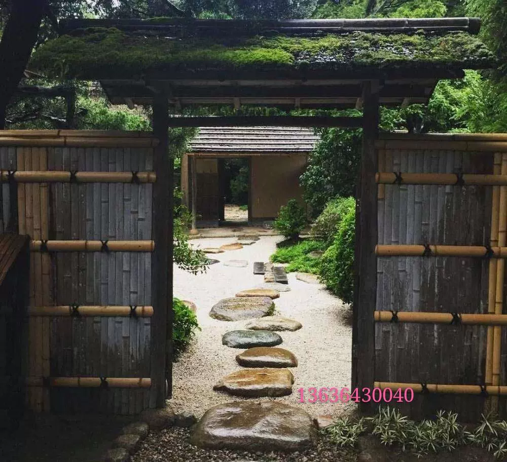日式庭院枯山水汀步石踏步石飛石民宿溫泉酒店日料店