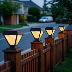 Solar Outdoor Lights, Home Garden Lights, Outdoor Waterproof Rural Yard Wall Solar Pillar Lights, Villa Fence Lights