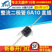 Yimeng chỉnh lưu diode 6A10 6A/1000V cắm thẳng R-6 chân dài công suất cao 10 miếng