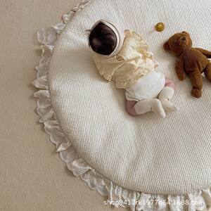 
ins Korean newborn baby climbing mat thickened quilted latex round cushion children's cushion pure cotton round carpet
