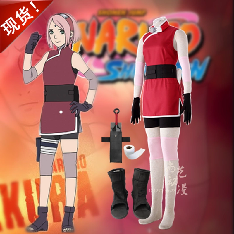 Naruto Haruno Sakura trang phục cos phiên bản sân khấu sườn xám cosplay nữ trẻ em/thiếu niên truyện tranh triển lãm cosplay sakura hinata