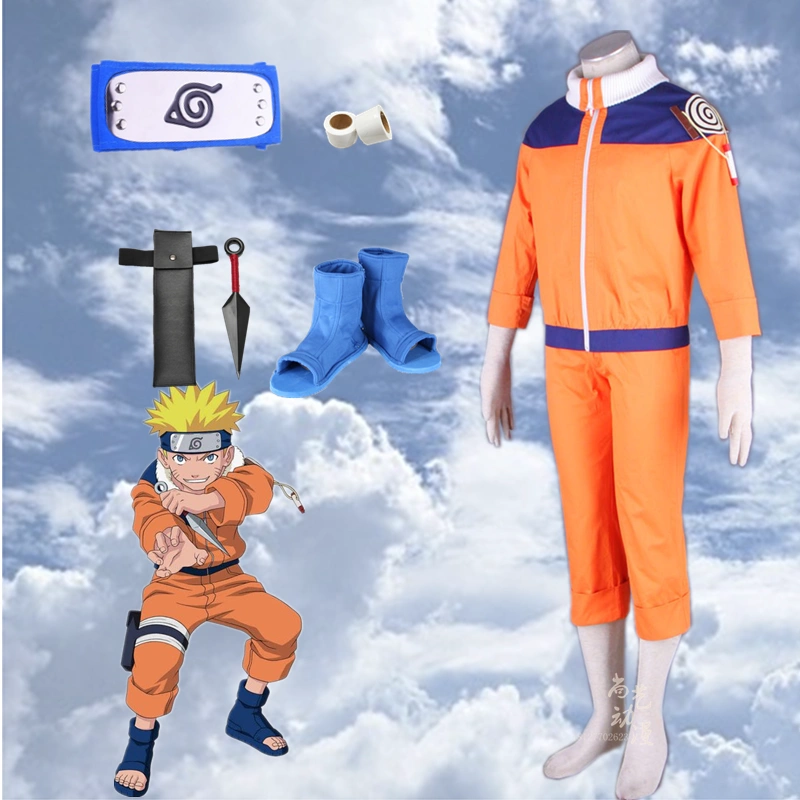 Naruto cos quần áo Naruto Uzumaki Naruto anime trẻ em trò chơi quần áo phụ kiện cosplay quần áo dành cho nam giới
