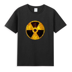 Nuclear Short-Sleeved Cotton T-Shirt with Nuclear Radiation Theme, Anti-Nuclear Environmental Protection T-Shirt with Nuclear Radiation Logo