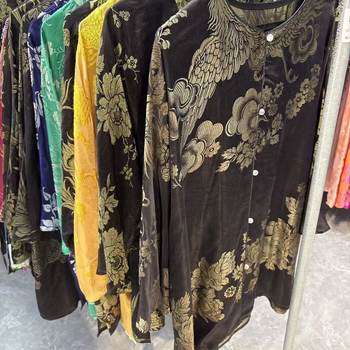 
Old soft satin full score mulberry silk fabric national style top