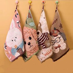 Pure Cotton Towel 2026 New Model Soft Children's Household Face Wash Absorbent Towel Breathable All-Cotton Small Square Towel Hanging Type