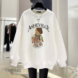 Alphabet bear pullover loose sweatshirt