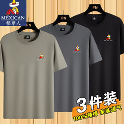 Scarecrow Pure Cotton Short-Sleeve T-Shirt for Men, 2025 Summer New Style, Round Neck, Versatile Half-Sleeve Casual T-Shirt Top