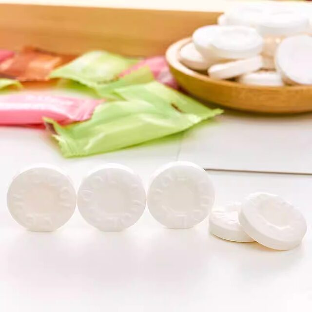 Candy sea salt cool and refreshing fruit flavor mint vitamin C tattoo skin contains milk sugar bulk casual snacks