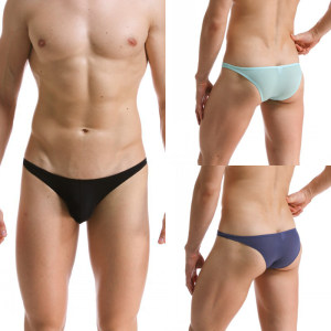 Men's half -packed hip underwear small triangle ultra -thin ice silk bikini grateful convex, transparent transparent, no trace pants summer