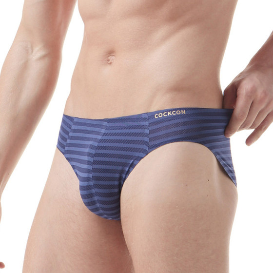 Men's one -piece triangular underwear semi -transparent stripes U convex and breathable mesh sexy boys without trace pants