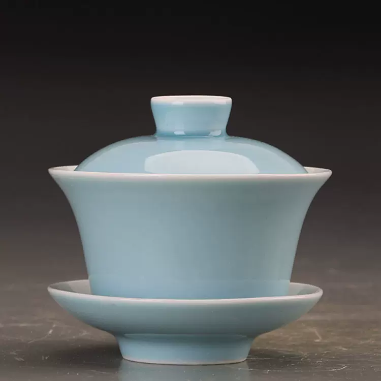 清代手工绘画青花山水人物纹花篮瓶复古摆设做旧仿古瓷收藏古玩