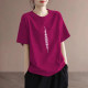 Foreign trade clearance export 100% pure cotton short-sleeved T-shirt women's summer fashionable large-size half-sleeved bottoming shirt T-shirt top
