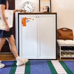 Fusheng Creation Vintage Bauhaus Shoe Cabinet Metal Entrance Storage Cabinet Home Entryway Cabinet Integrated Large Capacity