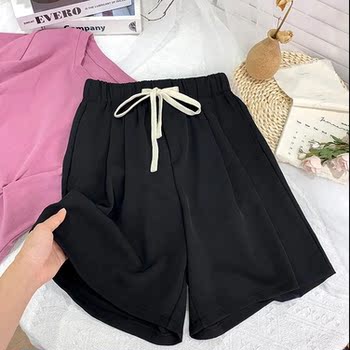 Fat mm300Jin [Jin equals 0.5 kg] wide-leg five-point pants for women trousers for women