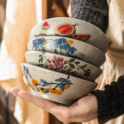 Chinese-Style Ceramic High-Quality Vintage Underglaze Color Rice Bowl for Home Use 5.7inch Dessert Sugar Water Bowl High Temperature Resistant