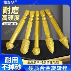 Diamond grinding head hexagonal carbide rotary file