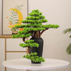 Welcome Pine Ornaments, Simulated Green Plant Vase Decoration for Living Room, Entrance Hall, Hotel Corridor, Artificial Tree, Thuja Pine Ornaments