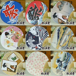 Over 28  Japanese-Style Round Fan, Traditional Fan, Palace Fan, Round, Red, Festival, Single-Sided, Retro, Japanese Style