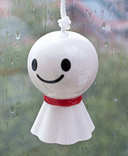 Exclusive! 【Xiaoqi's Home】 Japanese Zakka Style Hanging Ornament Japanese Big-Headed Sunny Doll Ceramic Wind Chime