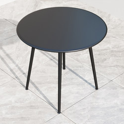 Outdoor Balcony Carbon Steel Small Round Table Home Dining Table Outdoor Milk Tea Shop Bar Counter Cafe Black Coffee Table