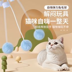 Cat Toys for Self-Entertainment, Hanging Spring Rabbit Fur Ball, Cat Self-Entertainment Toys, Cat Toy Ball, Complete Collection of Cat Supplies